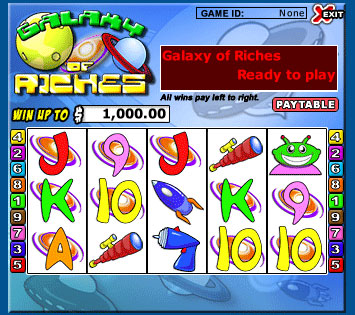 bingo cabin galaxy of riches 5 reel online slots game