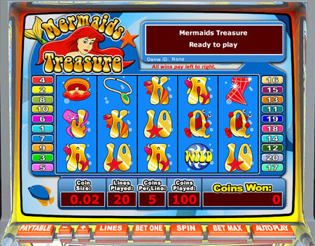 bingo cabin mermaids treasure 5 reel online slots game